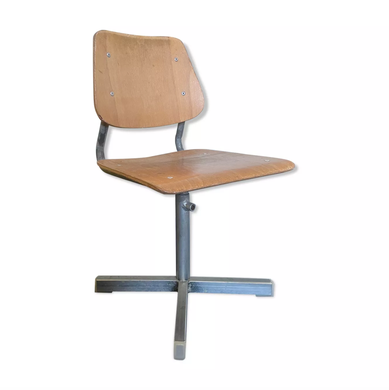 Ensemble de 4 chaises d'école vintage en formica jaune – Concept Living