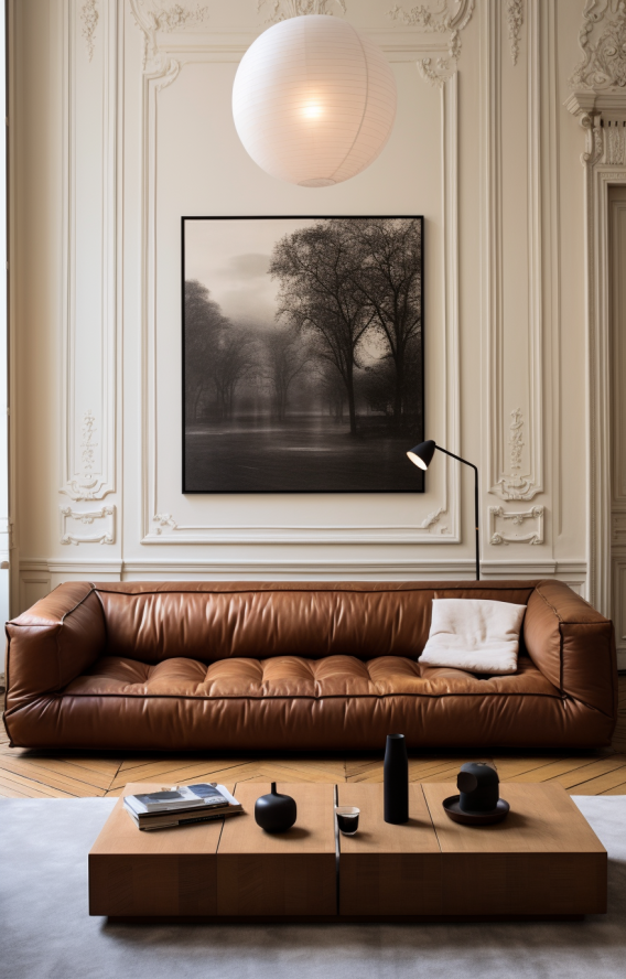 Idée déco canapé cuir marron : ces 7 styles de salons adaptés